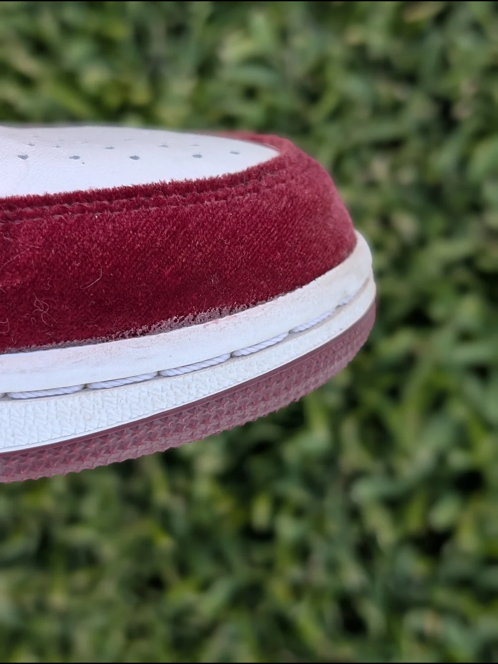 Nike Women's Burgundy Suede & White Mid Top Sneakers